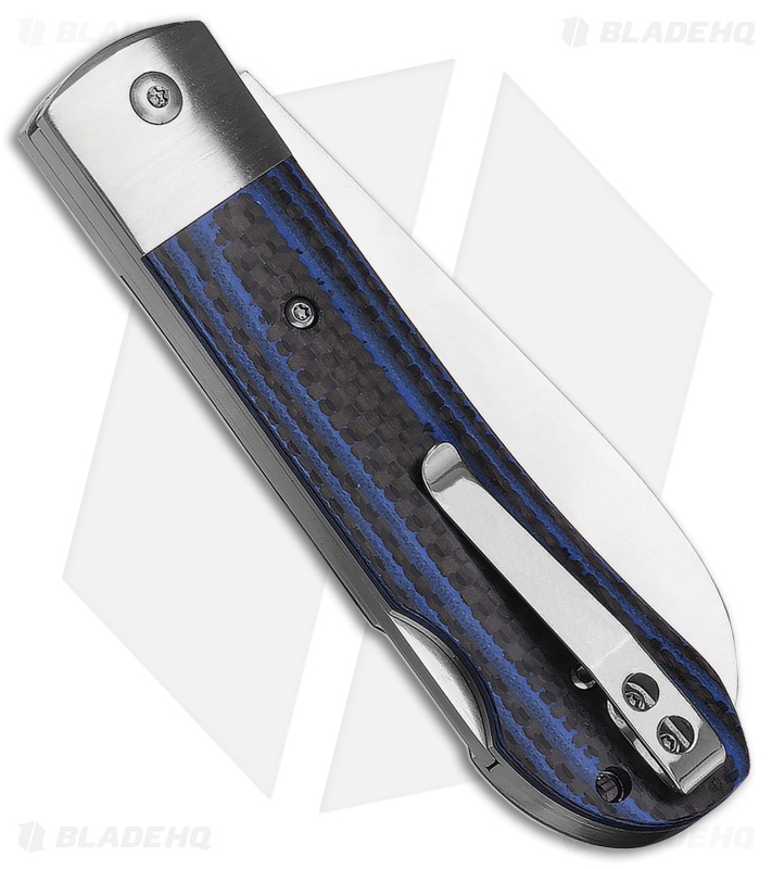 QSP Worker Lock Back Knife Blue G-10/Carbon Fiber (3.5" Satin)
