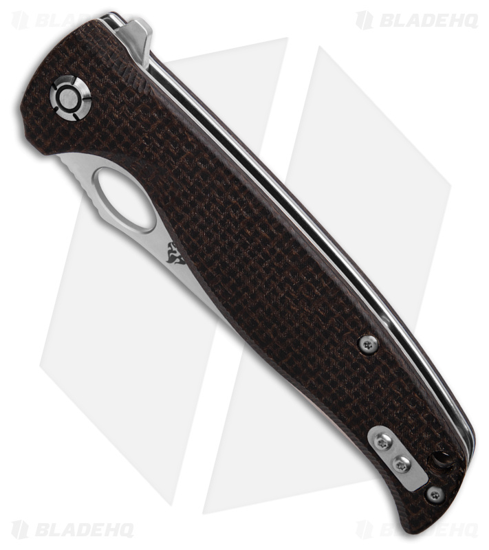 QSP Gavial Liner Lock Knife Brown Micarta (4" Satin) 