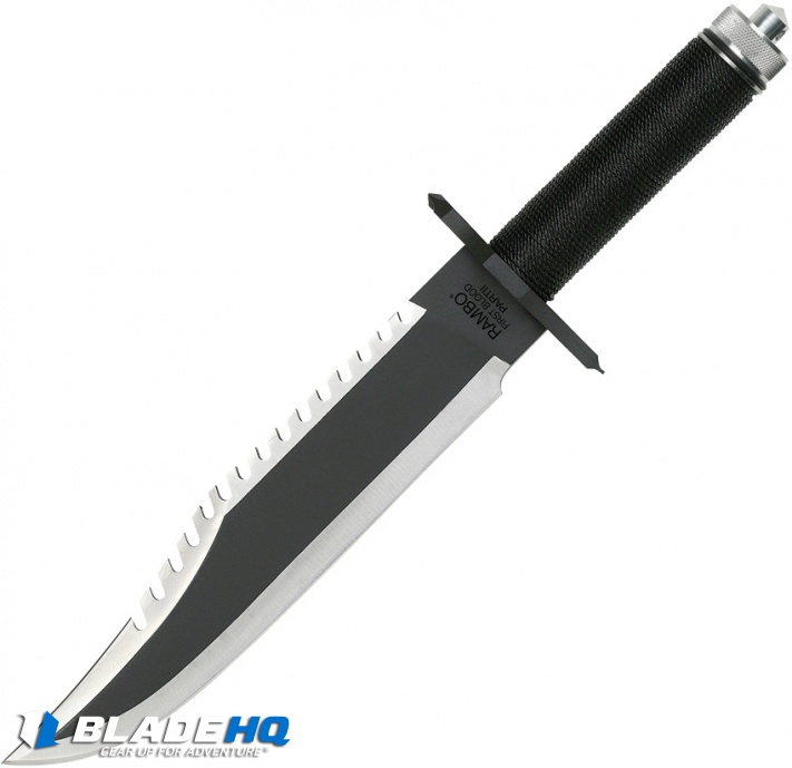 Rambo First Blood Part II Standard Fixed Blade Black Nylon Wrapped (10" Black)