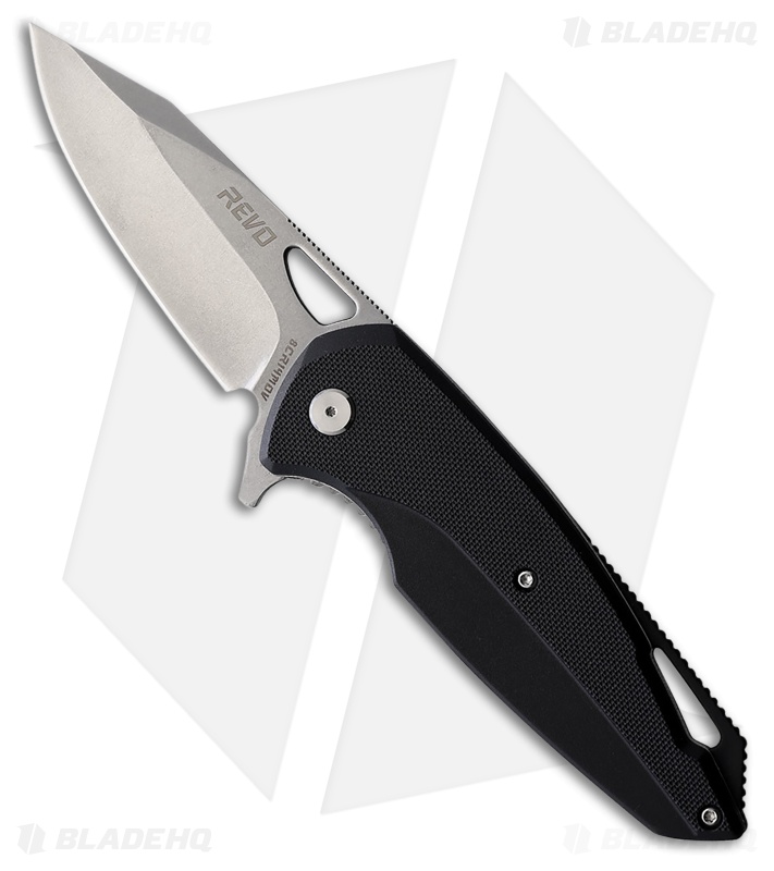 REVO Vipera XL Spring Assisted Liner Lock Knife Black G-10 (3" Stonewash)