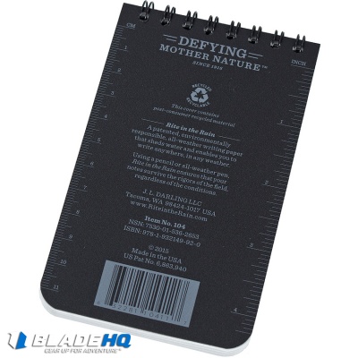 Rite in the Rain Top Bound 3" X 5" Police Field Interview Notebook (Black)