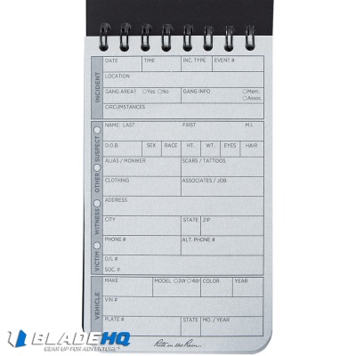 Rite in the Rain Top Bound 3" X 5" Police Field Interview Notebook (Black)