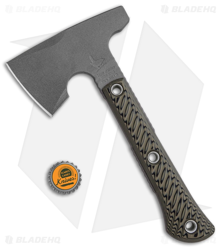 RMJ Tactical Mini Jenny Hammer Poll 9.5" Tomahawk Axe OD Green G-10 (Cerakote) 
