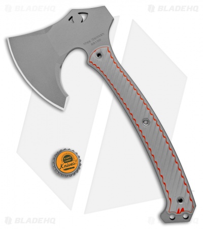 RMJ Tactical Weezerker 13" Tomahawk Layered Gray/Orange G10 (Tungsten Cerakote)