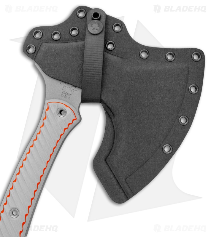RMJ Tactical Weezerker 13" Tomahawk Layered Gray/Orange G10 (Tungsten Cerakote)