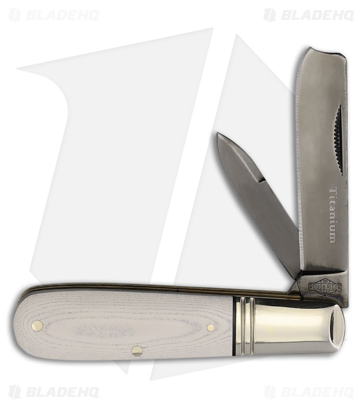 Rough Rider Slip Joint White Micarta Razor Barlow (2.50" Satin) 