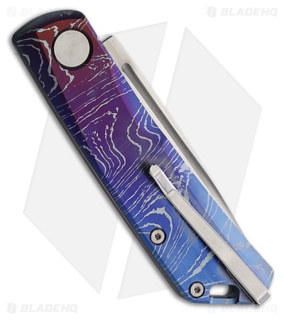Real Steel Luna TC Slip Joint Knife Waves Titanium (2.8" Satin N690)
