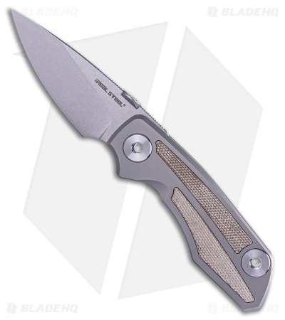 Real Steel Delta 2600 Knife | Gray Ti with Green Mic + SW