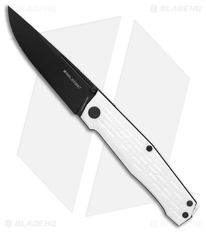 Real Steel Rokot Liner Lock Knife White G-10 (3.6" Black N690)