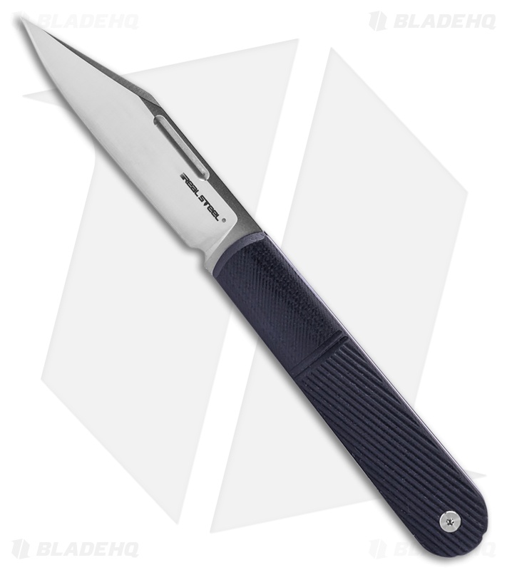 Real Steel Barlow RB5 Clip Point Slip Joint Knife Black G-10 (2.75" Sat) RS8022B