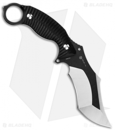 RUIKE F181 Fixed Blade Black Sculpted G10 (4.50" Two-Tone)