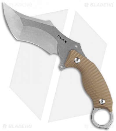 RUIKE F181 Fixed Blade Sand Sculpted G10 (4.50" Stonewash)