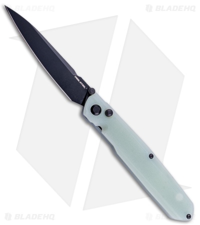 Real Steel G5 Metamorph Button Lock Knife Natural G-10 (3.62" Black)