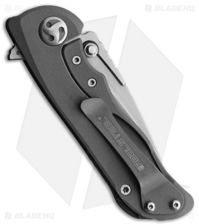 Real Steel Harrier Fledgling Frame Lock Knife Dark Gray Ti/CF (3" Bohler M390)