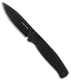 Real Steel Huginn Crossbar Lock Knife Black G-10 (3.6" Black)