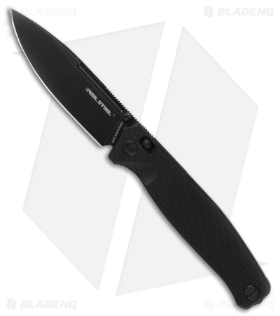 Real Steel Huginn Crossbar Lock Knife Black G-10 (3.6" Black)