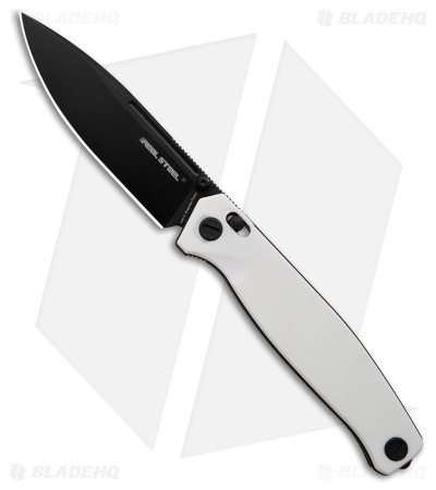 Real Steel Huginn Crossbar Lock Knife White G-10 (3.65" Black VG10)