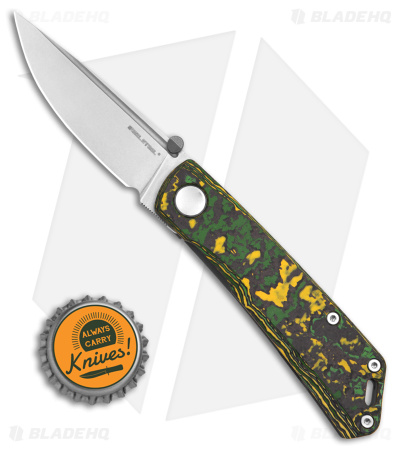 Real Steel Luna Boost Frame Lock Knife Toxic Fat Carbon (2.75" Stonewash)