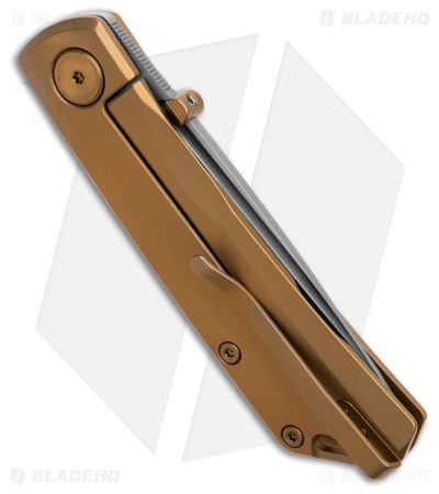Real Steel Luna Eco Frame Lock Knife Gold Stainless Steel (2.8" Satin)