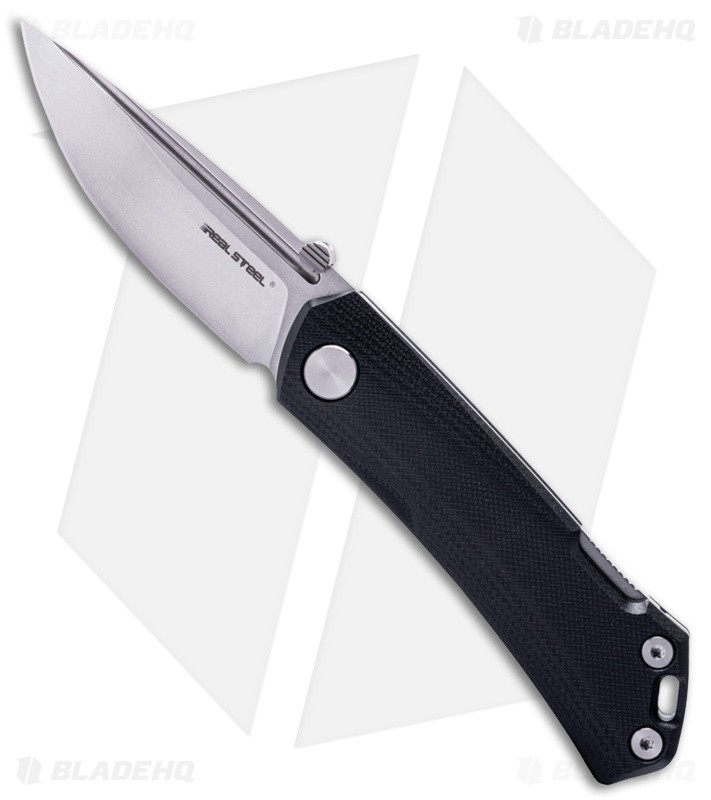 Real Steel Luna Maius Eco Lock Back Knife Black G-10 (Satin)