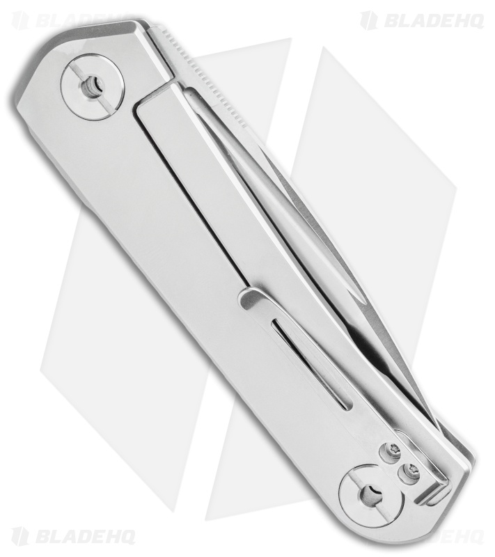 Real Steel Phasma Frame Lock Knife Stainless Steel Groove (3.25" Satin D2)