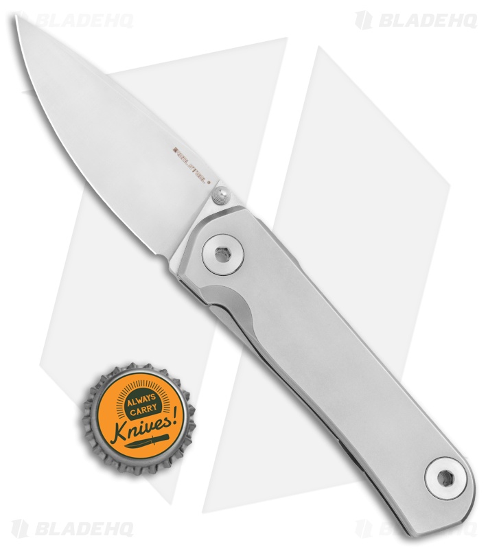 Real Steel Phasma Frame Lock Knife Stainless Steel Thumb Stud (3.25" Satin D2)
