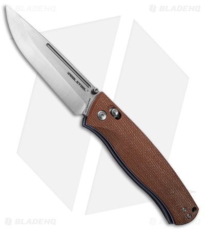 Real Steel Pathfinder Crossbar Lock Knife Brown Micarta (3.83" Satin)