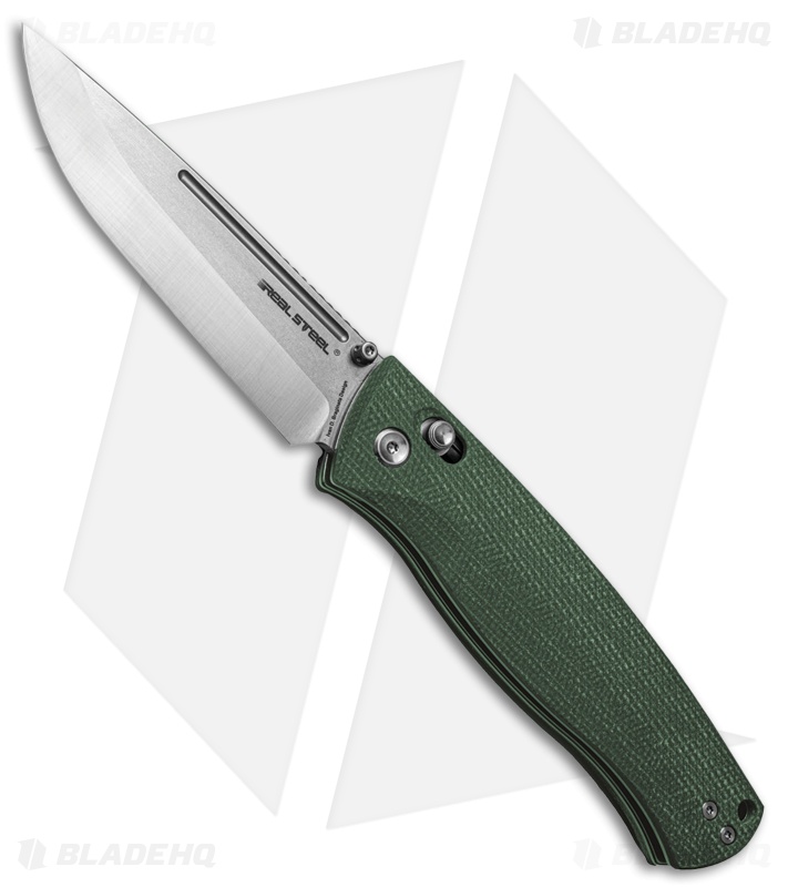 Real Steel Pathfinder Folder Knife Green Micarta (Satin)