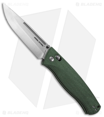 Real Steel Pathfinder Folder Knife Green Micarta (Satin)