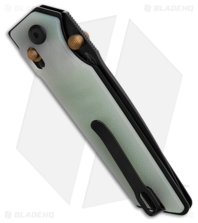 Real Steel Sacra Slide Lock Knife Natural Jade G-10 (3.2" Black)