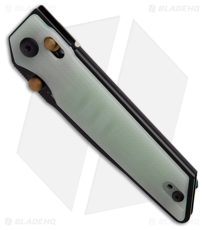 Real Steel Sacra Slide Lock Knife Natural Jade G-10 (3.2" Black)
