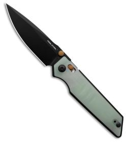 Real Steel Sacra Slide Lock Knife Natural Jade G-10 (3.2" Black)