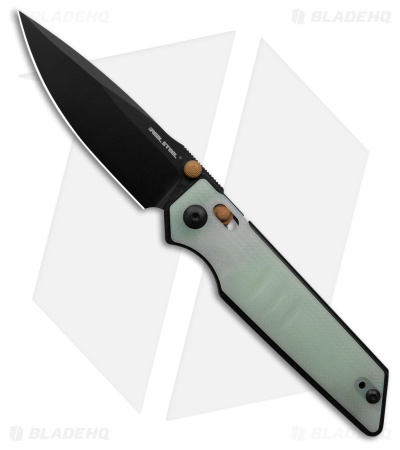 Real Steel Sacra Slide Lock Knife Natural Jade G-10 (3.2" Black)