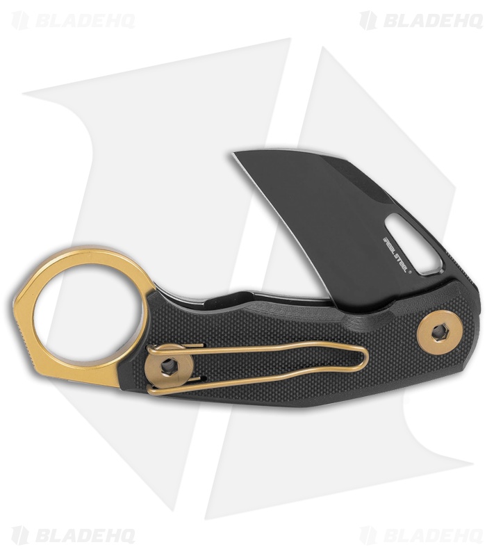 Real Steel Knives Shade Hawkbill Karambit Knife Black G-10 (2.2" Black)