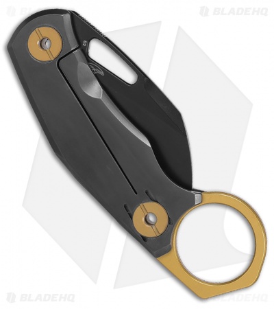 Real Steel Knives Shade Hawkbill Karambit Knife Black G-10 (2.2" Black)