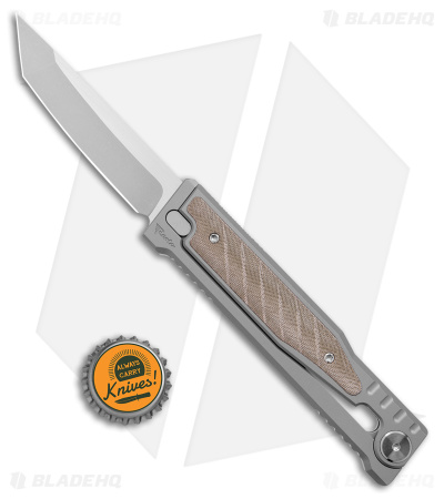 Reate EXO Gravity Tanto Knife Titanium/Green Micarta (3.75" Stonewash)