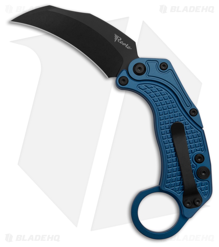 Reate EXO-K Gravity Karambit Knife Blue Aluminum + Black