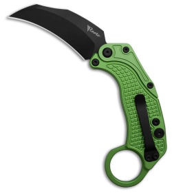 Reate EXO-K Gravity Karambit Button Lock Knife Oxidized Green (3.1" Black)