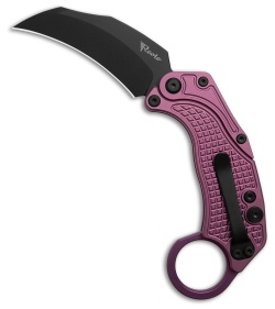 Reate EXO-K Gravity Karambit Button Lock Knife Purple Aluminum (3.1&quot; Black) | 204483