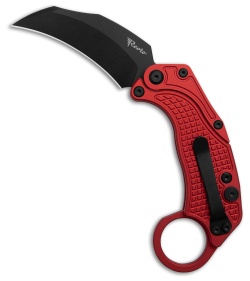 Reate EXO-K Gravity Karambit Button Lock Knife Red Aluminum (3.1&quot; Black) | 204479