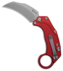 Reate EXO-K Gravity Karambit Button Lock Knife Red Aluminum (3.1&quot; Stonewash) | 204481