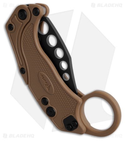 Reate EXO-K Gravity Karambit Button Lock Knife Blue Aluminum (3.1" Stonewash)