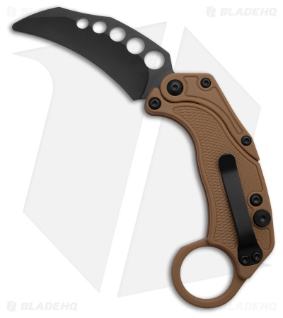 Reate EXO-K Gravity Karambit Button Lock Knife Black Aluminum (3.1" Stonewash)