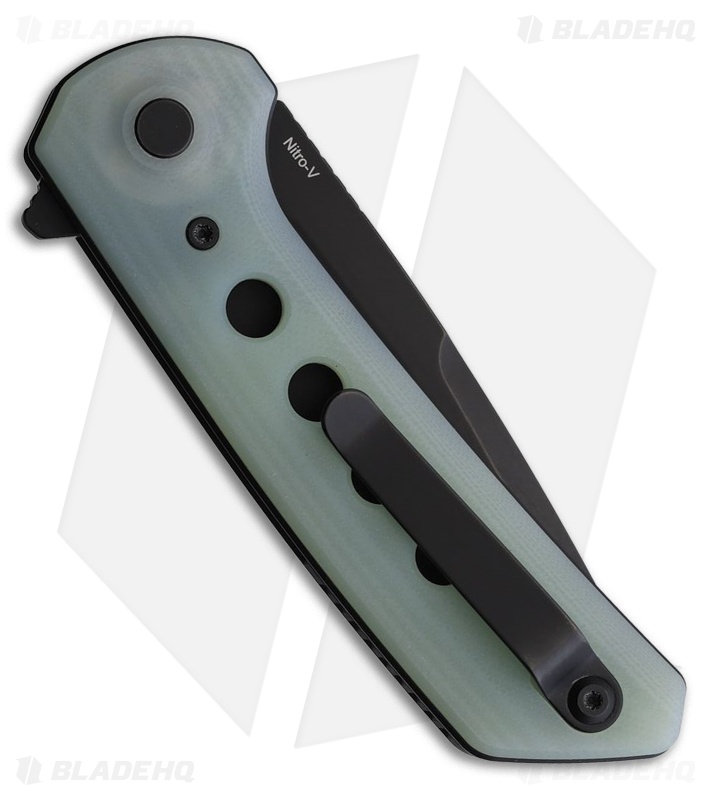 Reate PL-XF Pivot Lock Knife Jade G-10 (3.4" Black PVD Nitro-V)
