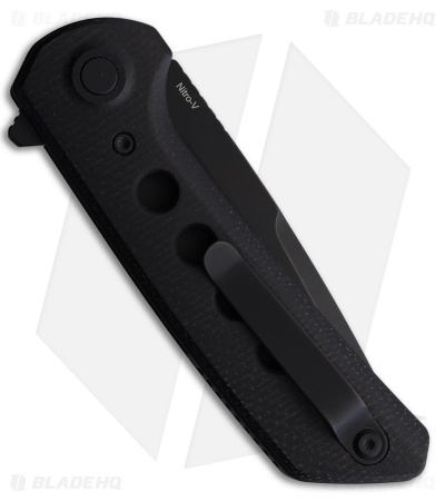 Reate PL-XF Pivot Lock Knife Black Canvas Micarta + Black G-10 Liner (3.4" PVD)