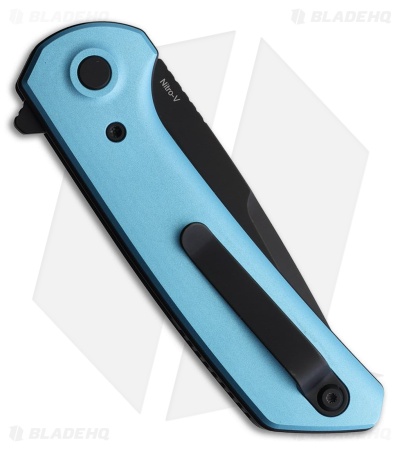 Reate PL-XF Pivot Lock Knife Blue Aluminum (3.4" Black PVD)