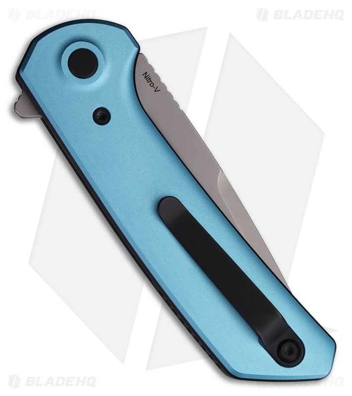 Reate PL-XF Pivot Lock Knife Blue Aluminum (3.4" Stonewash)