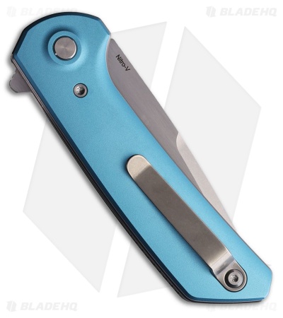 Reate PL-XF Pivot Lock Knife Blue Aluminum (3.4" Satin/Stonewash)