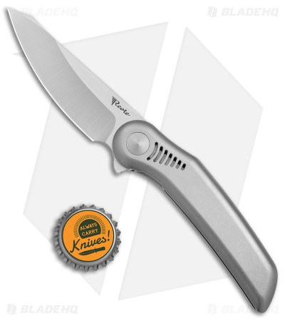 Reate Knives Gent 9 Flipper Frame Lock Knife Light BB Titanium (3.3" Satin)