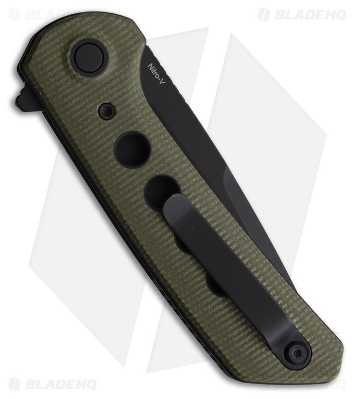 Reate PL-XF Pivot Lock Knife Green Micarta (3.4" Black PVD Nitro-V)